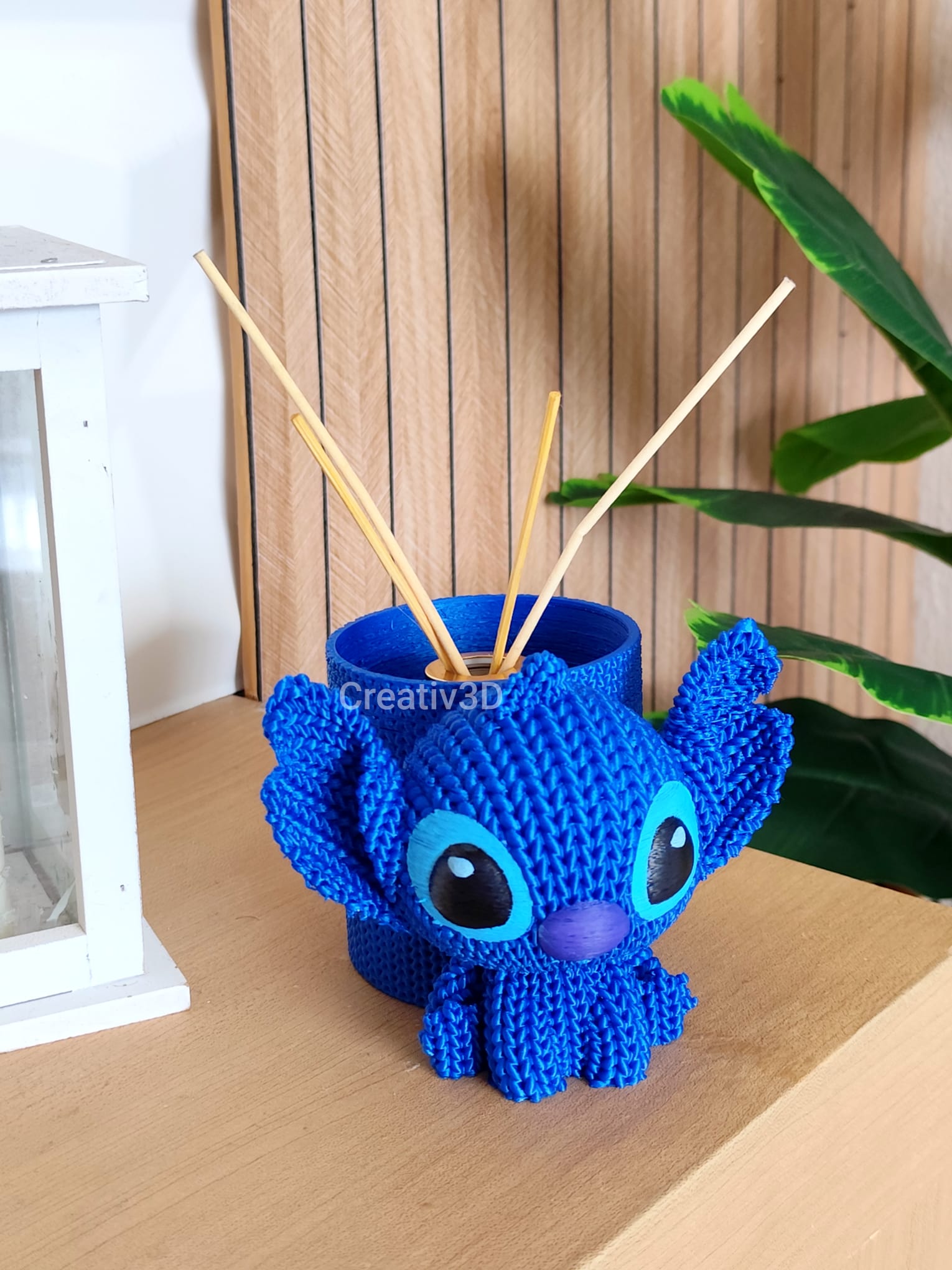 Porta-Tudo Stitch Croché 3D - Edição Artesanal (Vaso, Organizador, maquiagem ,canetas e decoração)