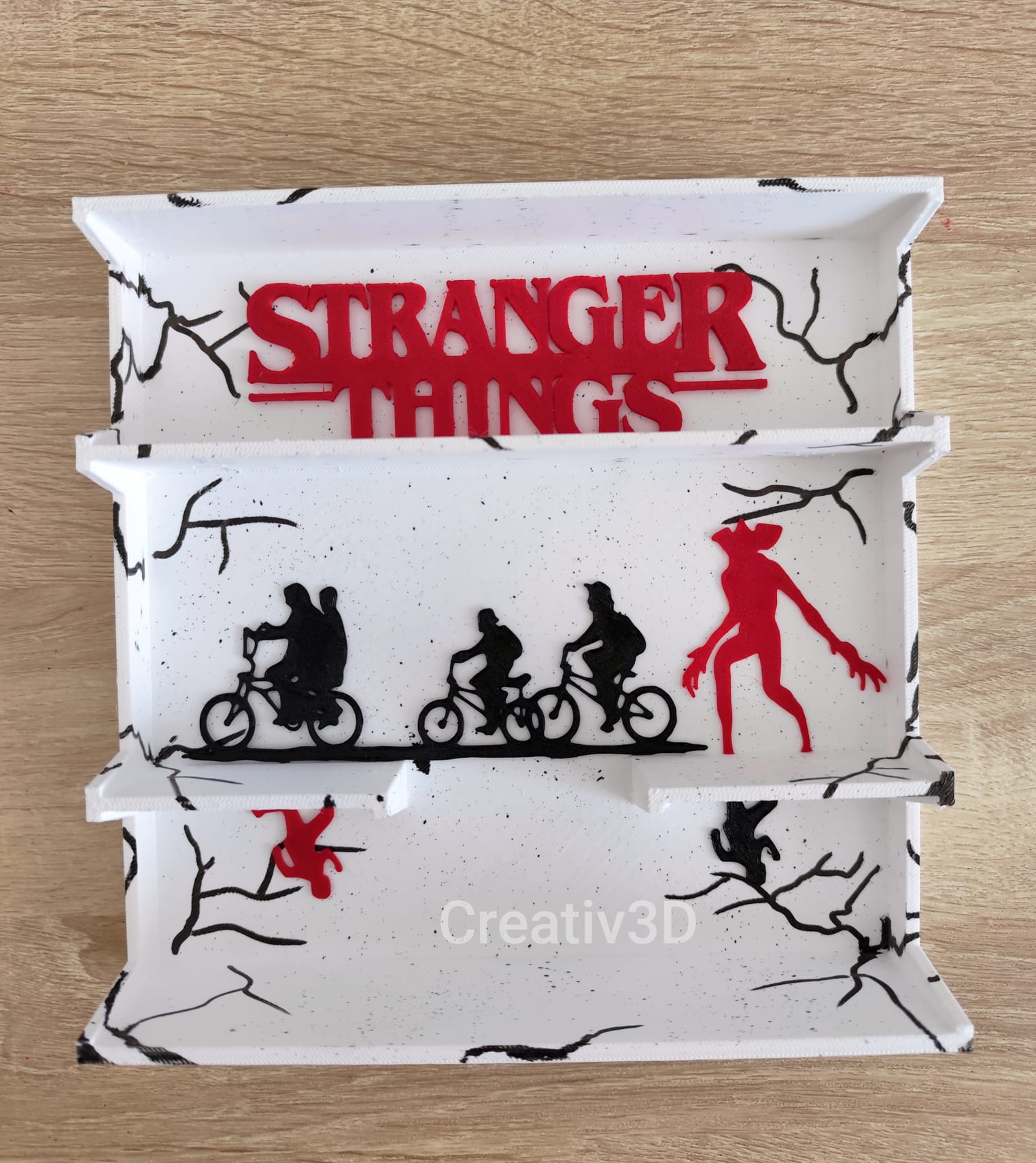 Suporte Expositor Stranger Things para Miniaturas - Branco - Impressão 3D