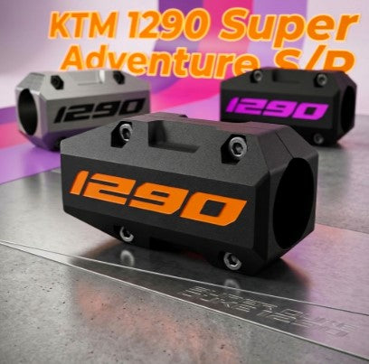 Bloco abraçadeira proteção 1290 KTM Super Duke cor Branco relevo personalizado polímero técnico