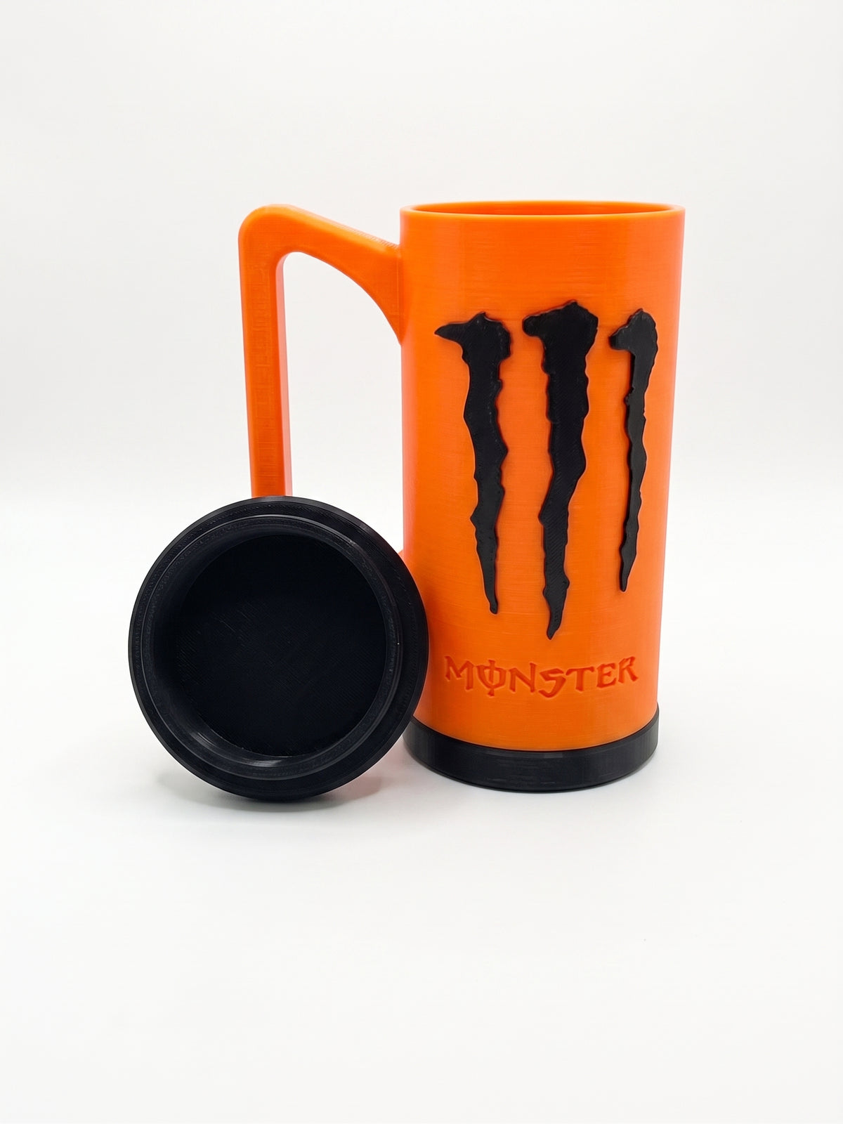 Caneco Termico Porta-Latas Monster Energy 500ml Laranja com Compartimento Secreto | Orange Edition