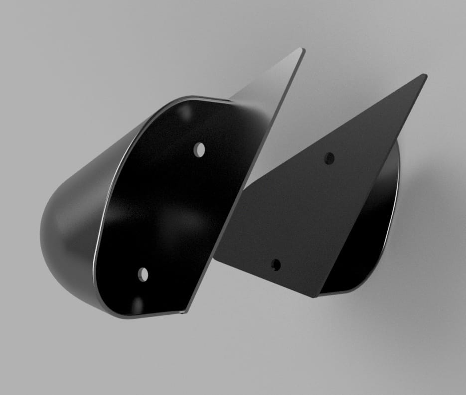 Par de retrovisores competição Peugeot 106 Citroën Saxo AX — design aerodinâmico Kit Car, acabamento matte preto
