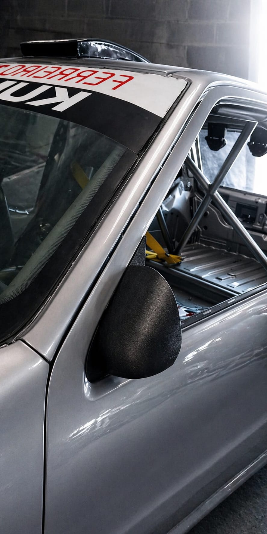 Retrovisor aerodinâmico Grupo A Citroën Saxo / Peugeot 106 — perfil baixo rali, manufatura aditiva de precisão