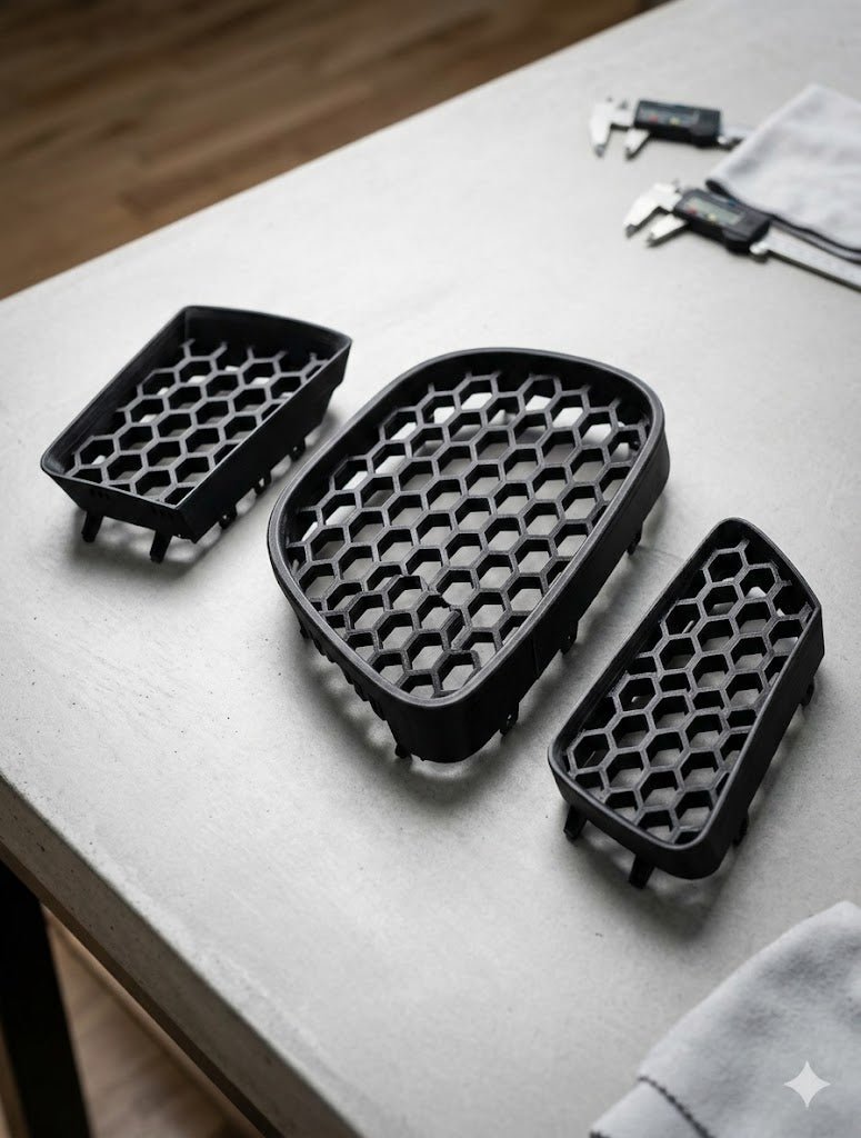 Pack 3 Grelhas Frontais Seat Ibiza 6L (Ninho de Abelha) - Kit Completo Alta Resistência - Creativ 3D